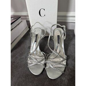 Caparros Silver Metallic Heels 8.5